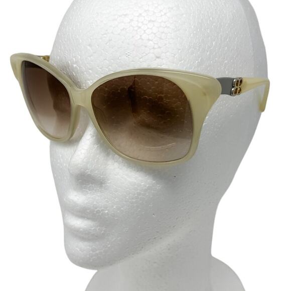 Balenciaga Retro Future Cat Eye Sunglasses ivory BB logo w/ case - Picture 1 of 11